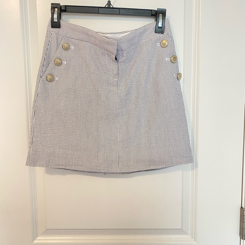 J. Crew Mini Skirt Seersucker Preppy Stripe Size 0